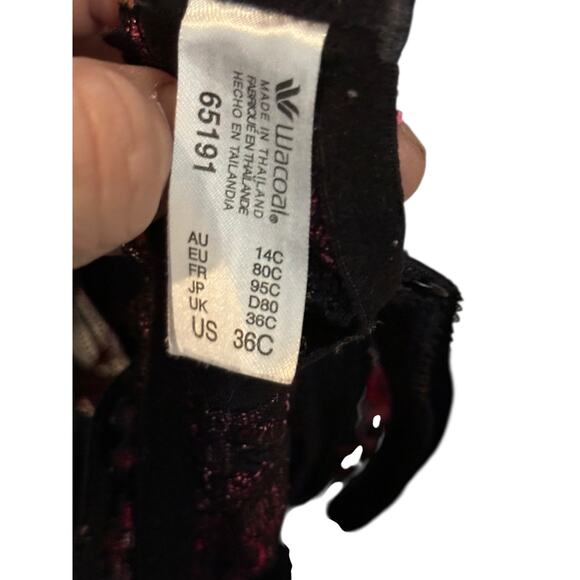 Wacoal Women's Multicolor Underwire Lace Full Coverage Unpadded Bra Size 36C - Picture 6 of 7